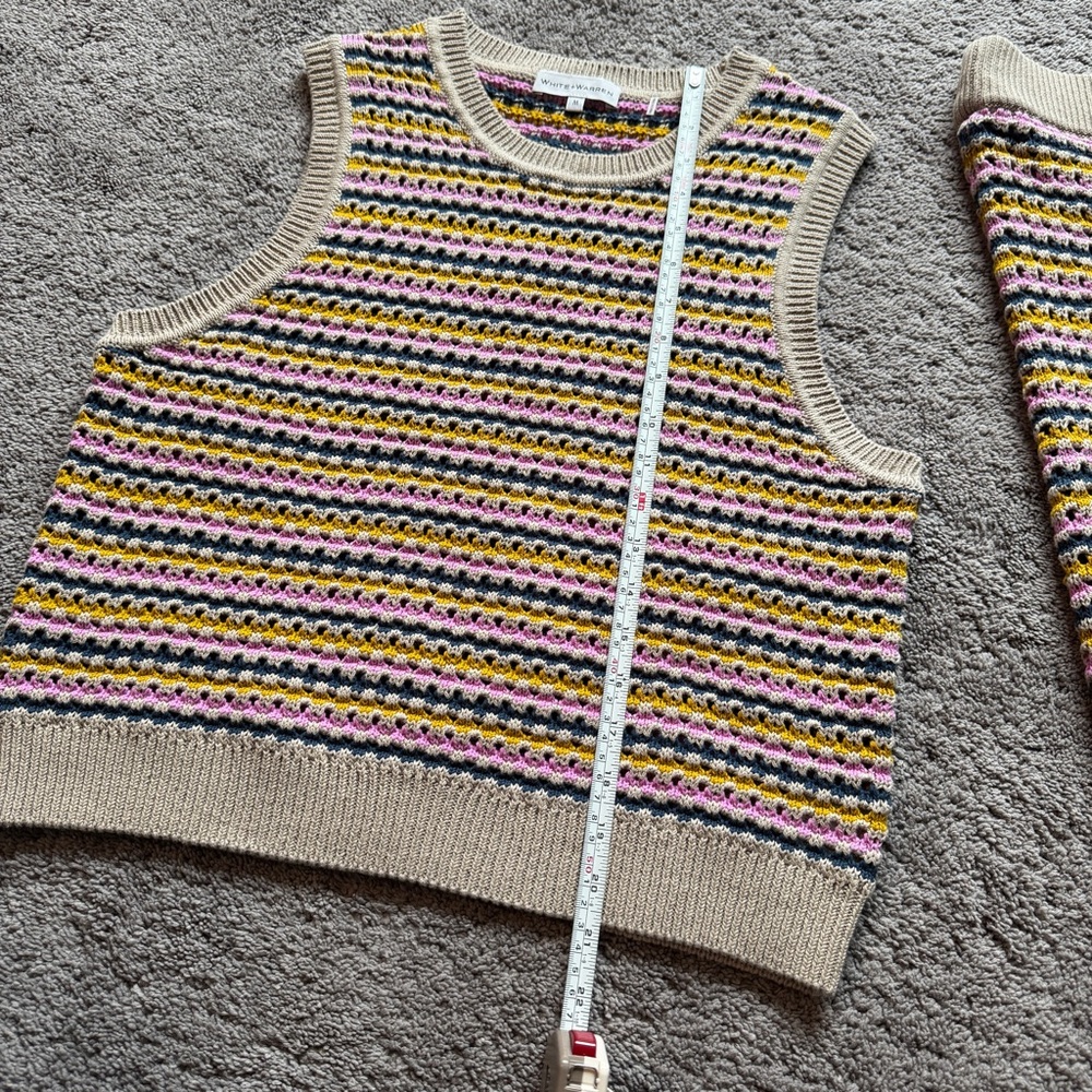 White + Warren Multicolor Striped Cotton Linen Set - Picture 7 of 9